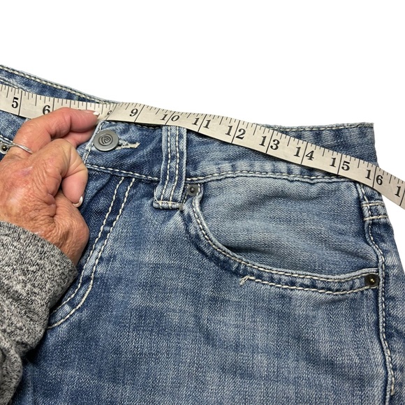 ROCK & ROLL DENIM MEN’S LIGHT WASH MID RISE STRAIGHT RIDING JEANS SZ 31 - Picture 12 of 14